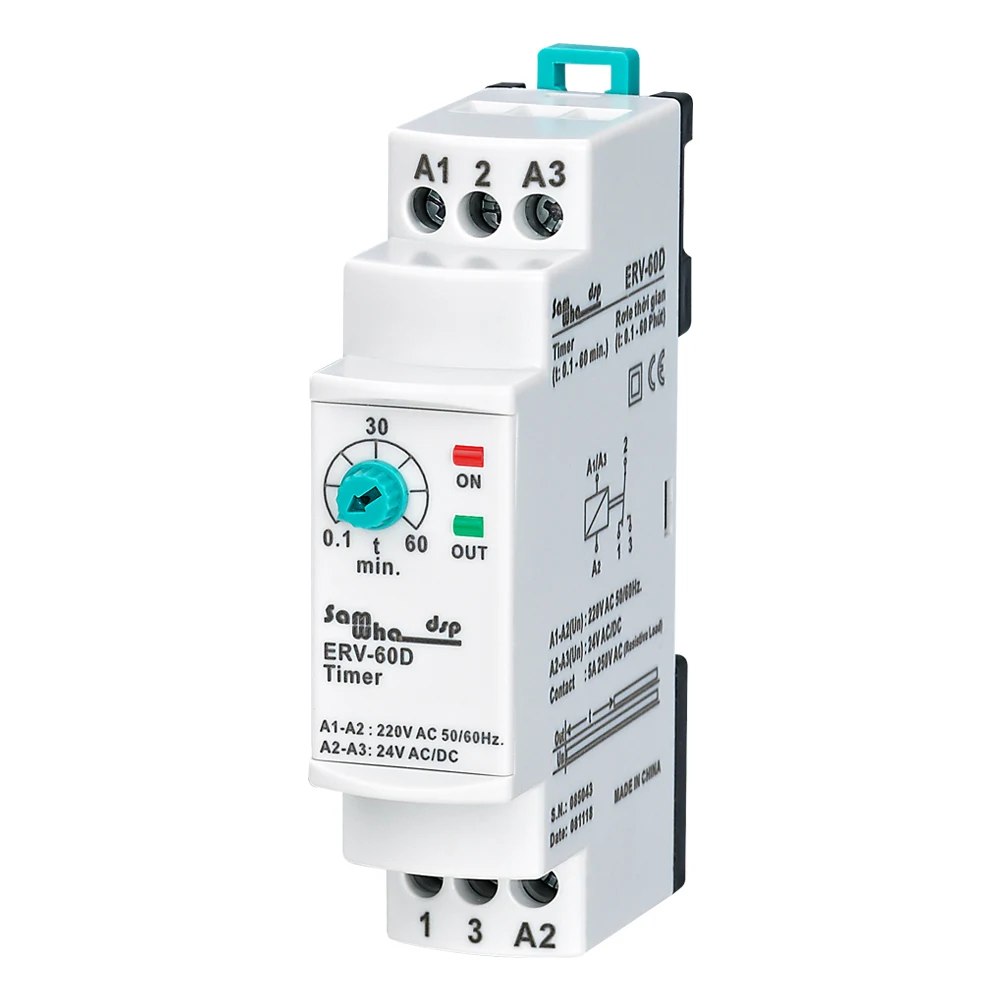 Samwha-Dsp ERV-60D On Delay Time Relay Electronic Adjustable (0.1-60min.)