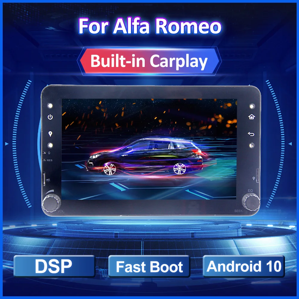 4G 64GB 2 Din Android Car Radio GPS For Alfa Romeo Spider Alfa Romeo 159 Brera 159 Sportwagon Multimedia Player Built-in Carplay