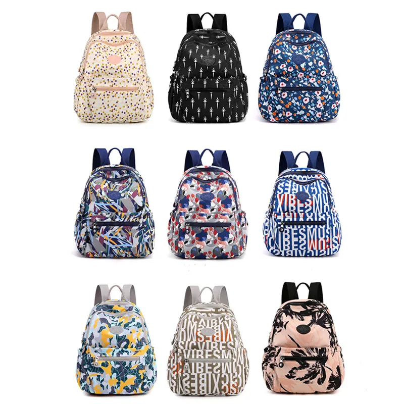 Vento Marea School Bag For Teenage Girls Travel Women Backpack 2021 Waterproof Nylon Shoulder Bag Floral Printing Pack Rucksack