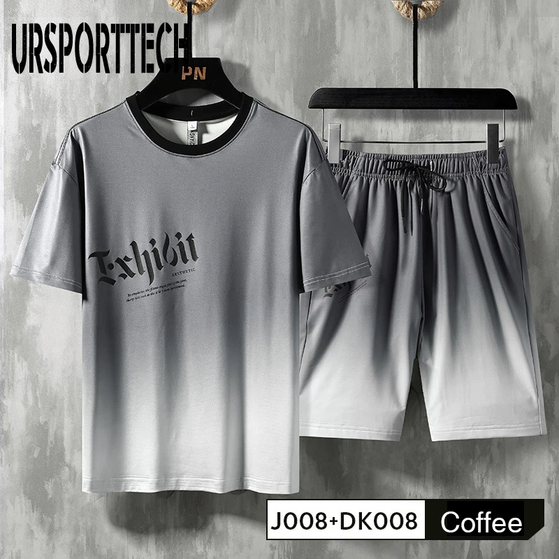2024 Tracksuit Men sets Summer New Casual Men's Set 2 Pieces Man Suit Sportswear Outfits Short Sleeve T-shirt Shorts Joggers Set