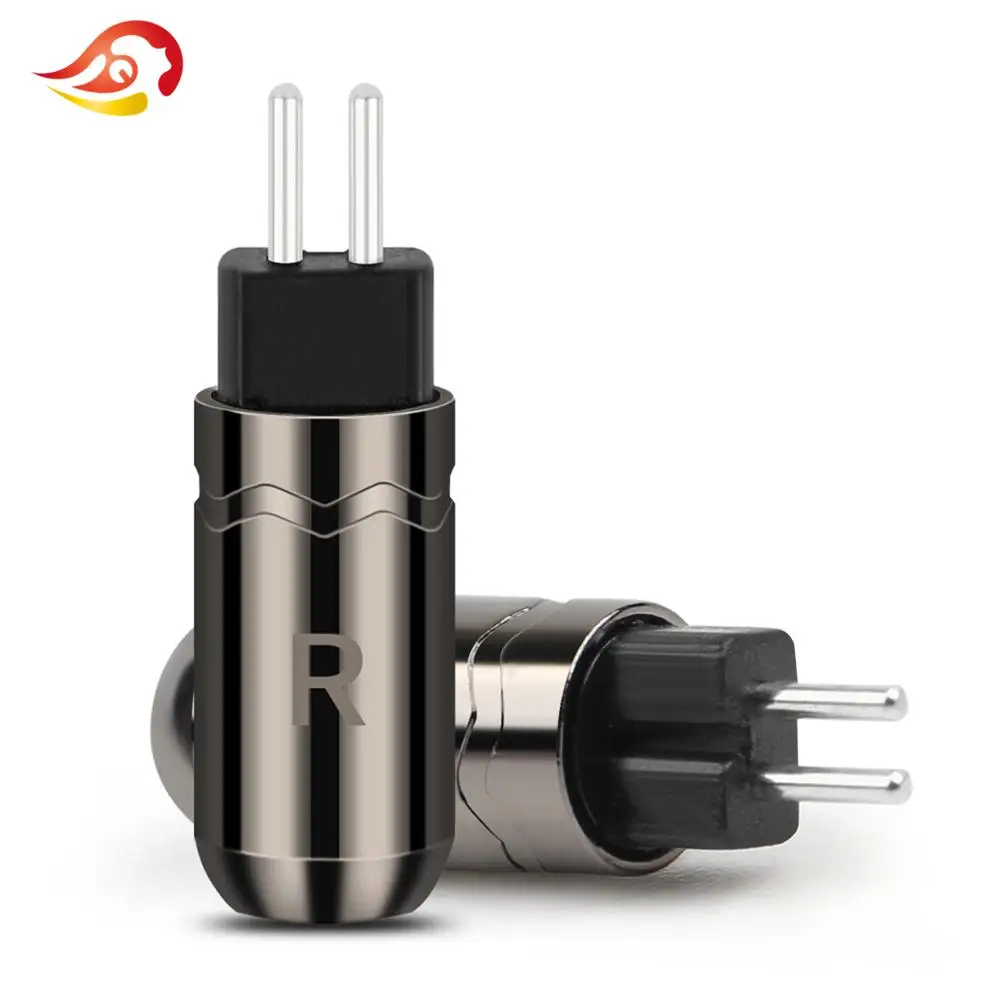 QYFANG Aluminum Alloy Plug Audio Jack Rhodium/Gold Plated Earphone 0.78mm Pin Wire Connector Adapter For UM3X W4R UE18 Headphone