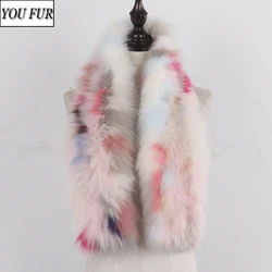 New Women Winter 100% Real Fox Fur Scarf Outdoor Keep Warm Thick Natural Fox Fur Scarves Lady Fashion Genuine Fox Fur Muffler