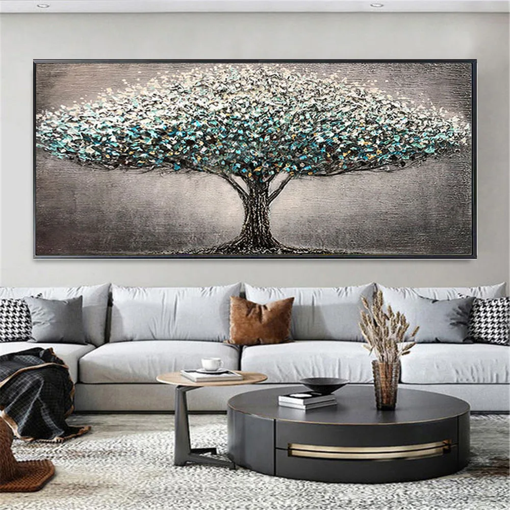 Modern 3d Texture Knife Canvas Picture Decor Home Abstract Woods 100% Hand-Painted Oil Painting Large Salon Mural Room Wall Art