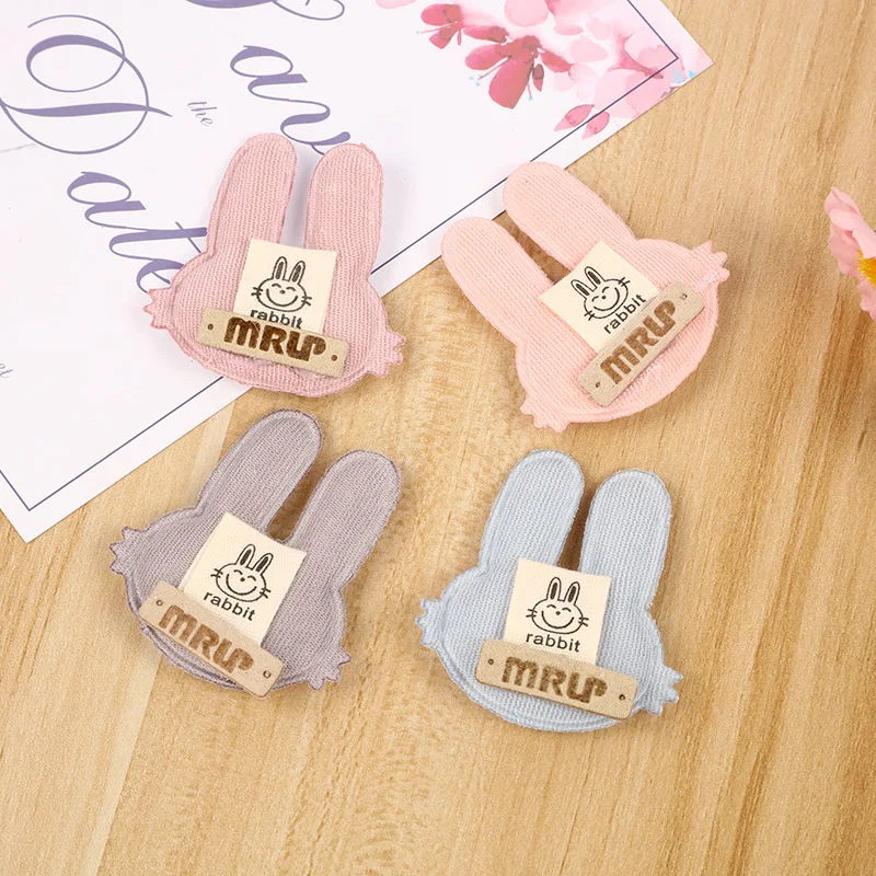 Rabbit with Bow Padded Patches, Appliques for Clothes, Sewing Supplies, DIY Hair Bow Decoration, 6.2x4cm, 20Pcs