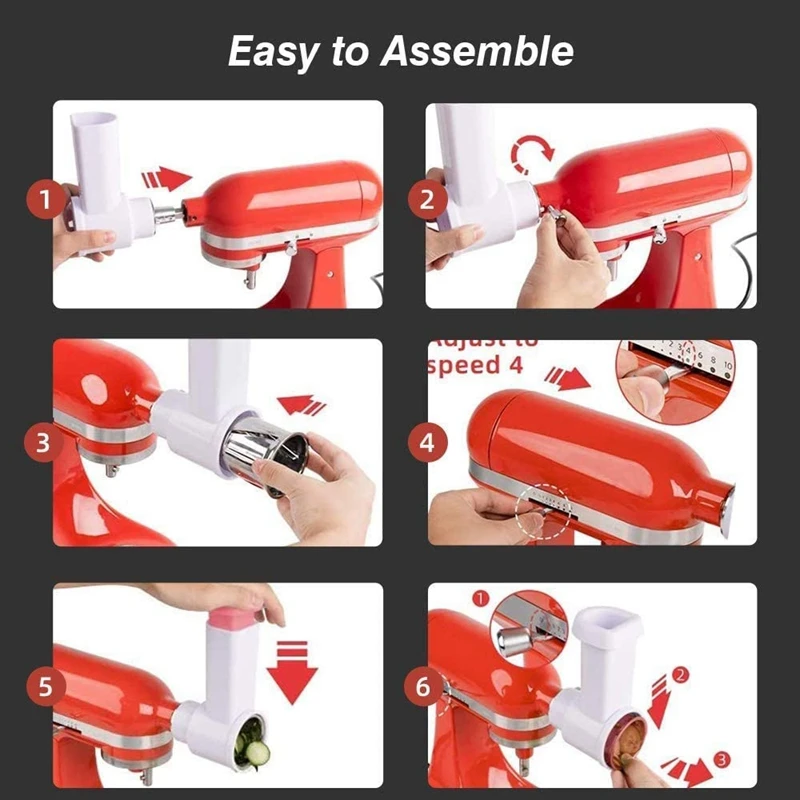 Accesorio para trituradora de queso, para mezclador de pie Kitchenaid, reemplaza los accesorios de la trituradora Kitchenaid con 3 cuchillas