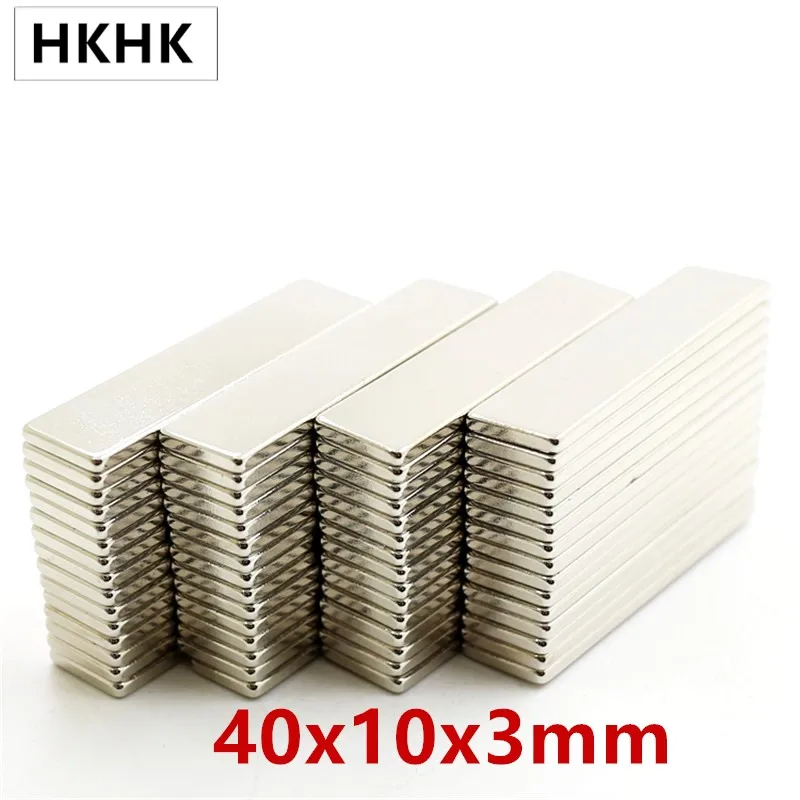 5 ~ 50PCS N42 40x10x3 Super Forte Copriletto Magnete in Terre Rare Spessore 3mm Block rettangolare Magneti Al Neodimio 40x10x3mm 40*10*3mm