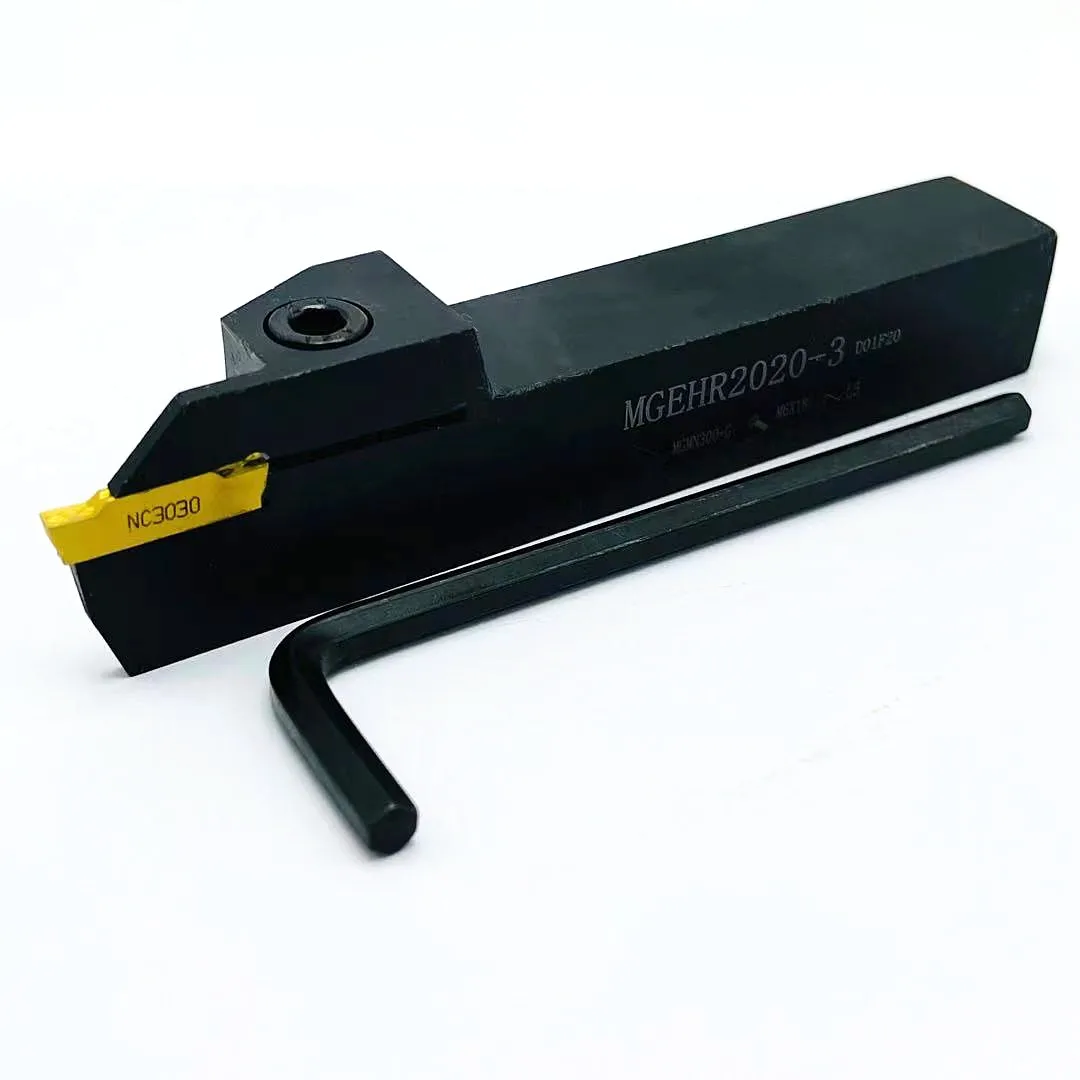 MGEHR1010 MGEHR1212 MGEHR1616 MGEHR2020 MGEHR2525 Alat Grooving Luar Pemegang Pisau Karbit, 10 Buah Alat Pisau Putar