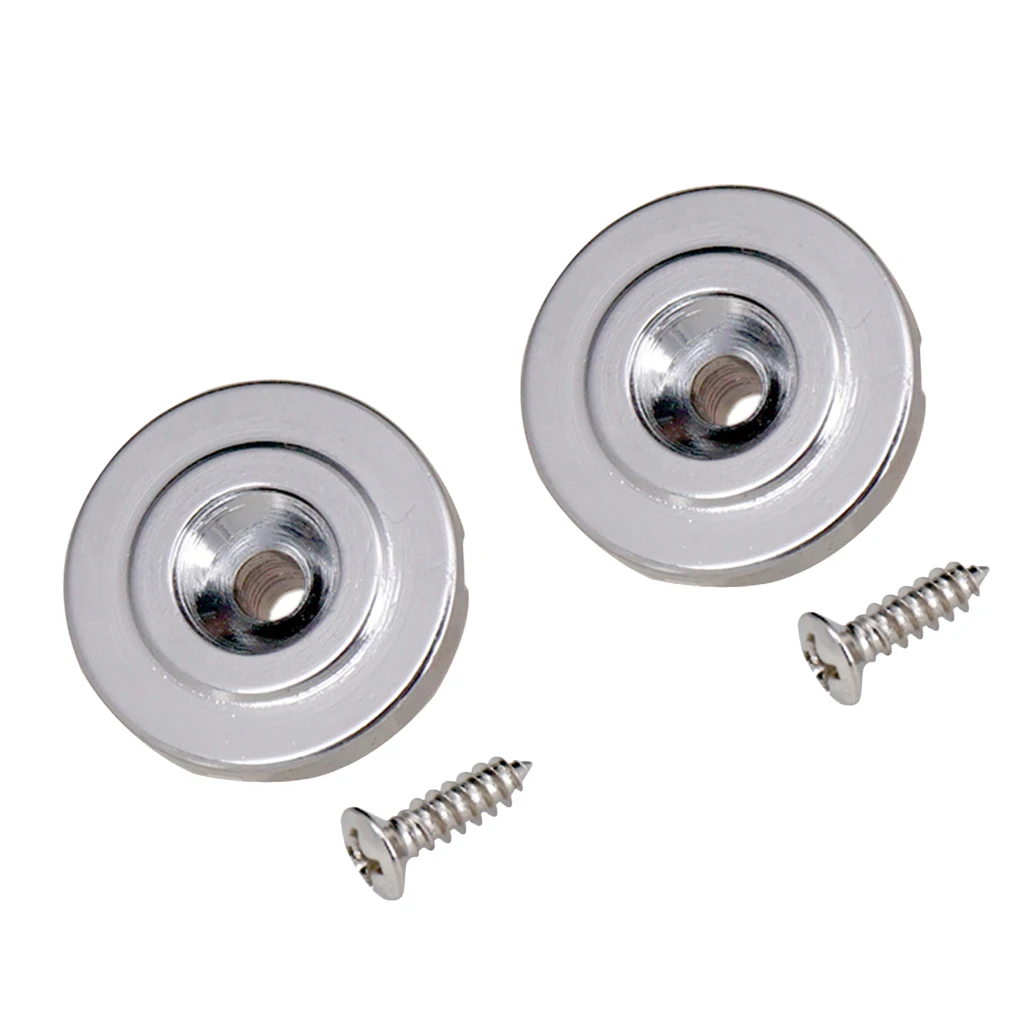 2 Pieces Round Style String Tree String Retainer with Mounting Screws for Bass Electric Guitar Parts