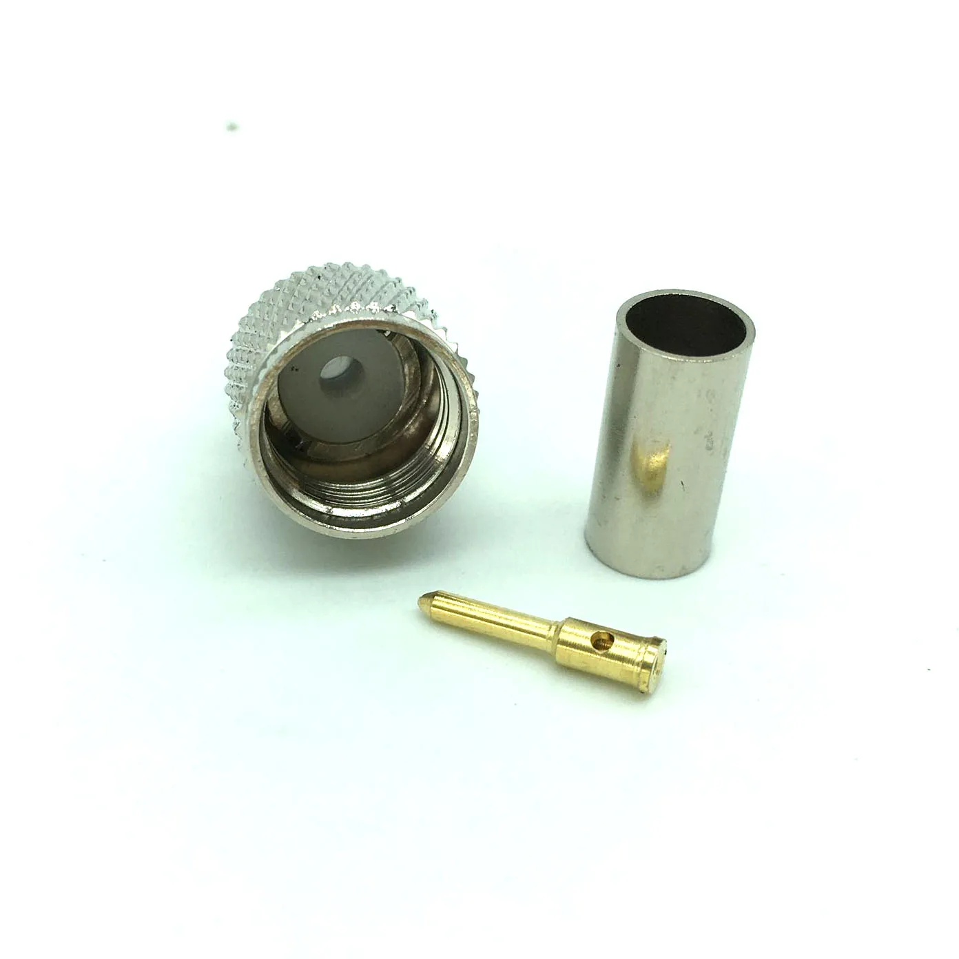 100Pcs Mini Uhf Male Plug Rf Coax Connector Socket Crimp Voor RG58 RG142 RG223 RG400 LMR195 Rf Coaxiale Rechte adapters