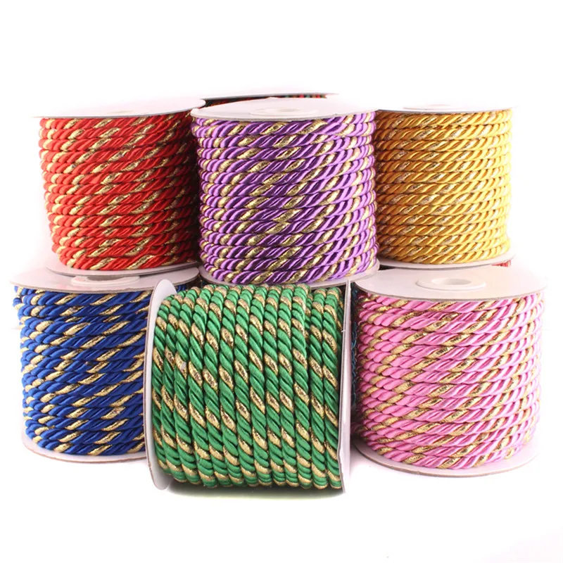 New 5mm Diameter Twisted Rope Three Strands of Cord for Cushion Pillow Bag Sofa Chair Decorative Accessories 16 colorus