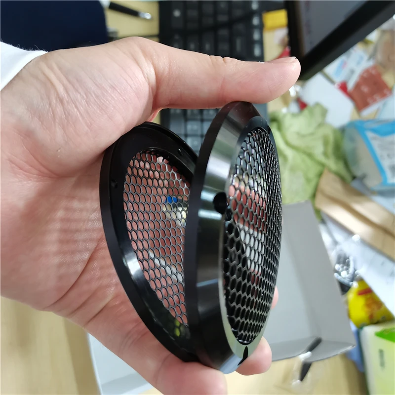 Para 3.5-calowej kratki ze stopu aluminium dla samochodów profesjonalne akcesoria Audio, metalowa osłona ochronna, czarna kratka ochronna