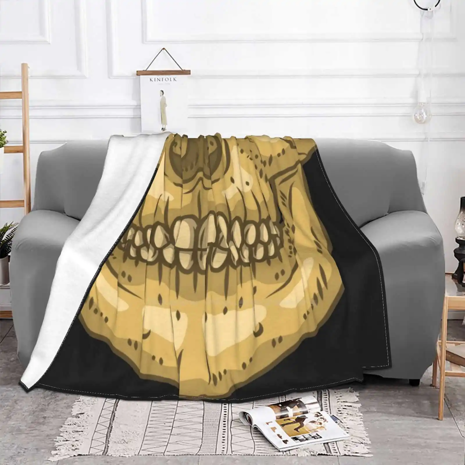 Ancient Skull Halloween Costume Top Quality Comfortable Bed Sofa Soft Blanket Costume Halloween Funny Easy Outfit Teeth Skull