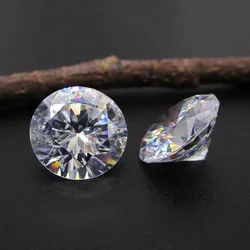 5A+ Quality 1.0mm~12mm White Cubic Zirconia Stone Round Brilliant Cut Synthetic Zircon Gems For Jewelry Making