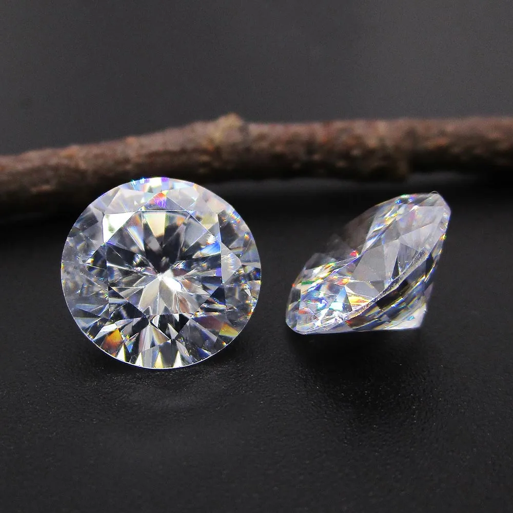 5A+ Quality 1.0mm~12mm White Cubic Zirconia Stone Round Brilliant Cut Synthetic Zircon Gems Free Shipping