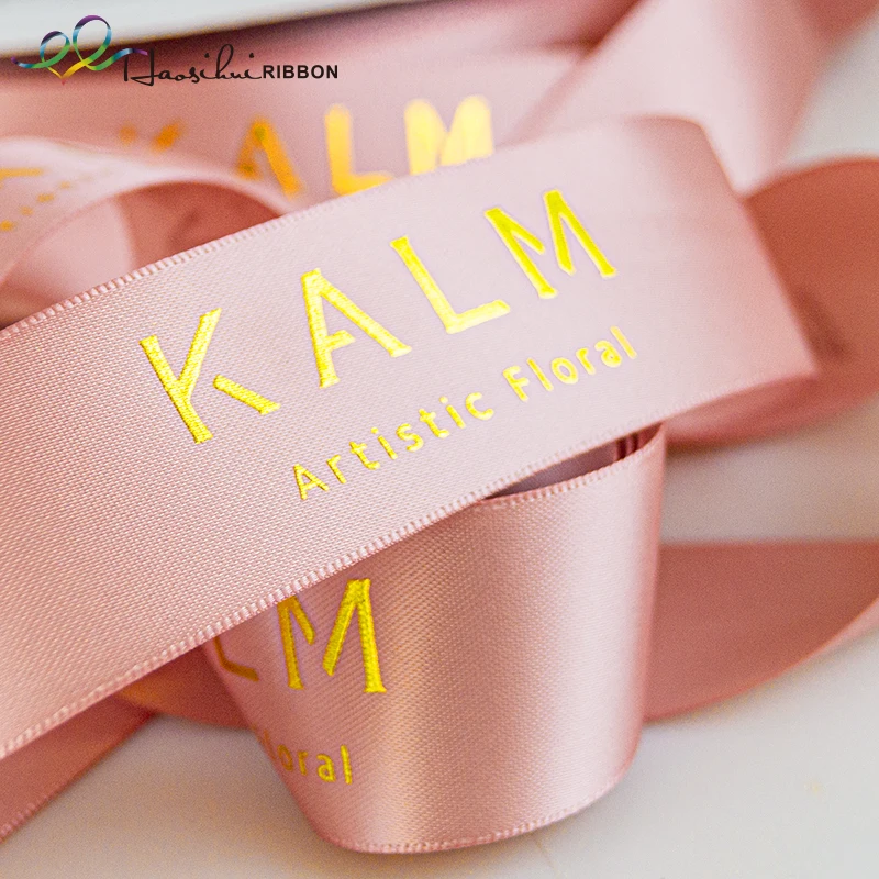 Custom Silky Satin Ribbons, Shiny Gold and Silver Ribbons for Elegant Package Weddings, Hot Stamping, 100Yards per Lot, 23mm