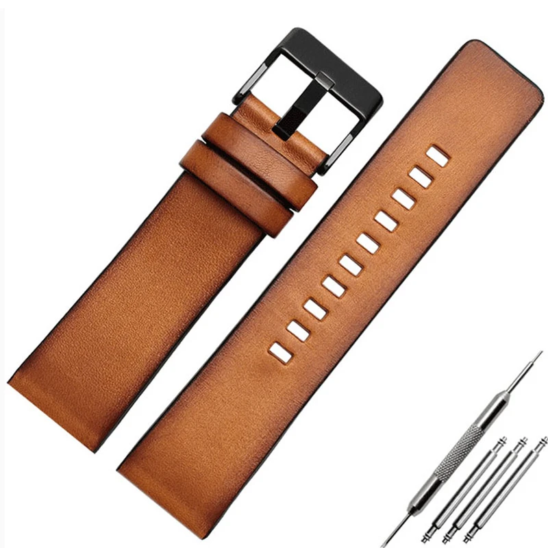 Genuine Leather bracelet for diesel DZ4343 watch strap Brown watchband 22 24 26mm Wrist watch band Retro wristwatches band