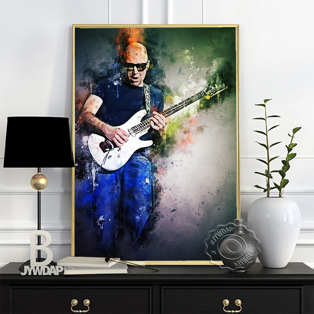 Dazzling Watercolour Guitarist Singer Prints Poster, Heavy Metal Music Pop Star Poster, Rock Fans Collect Wall Art Home Decor