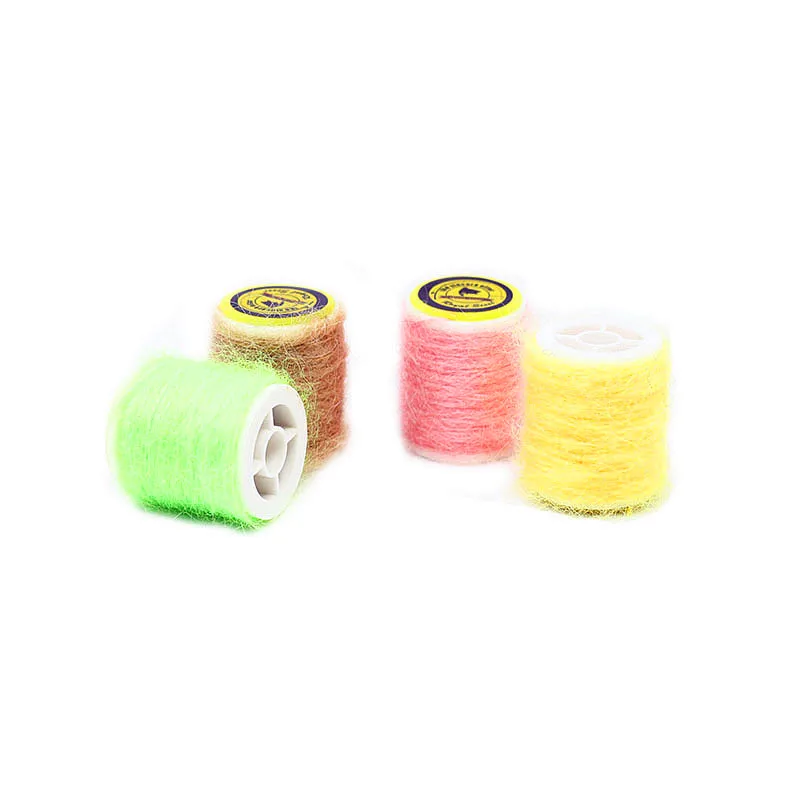 1spool super fine leech mohair yarn 20yards spooled angora hair dubbing fly tying thread buggy nymph thorax body tying materials