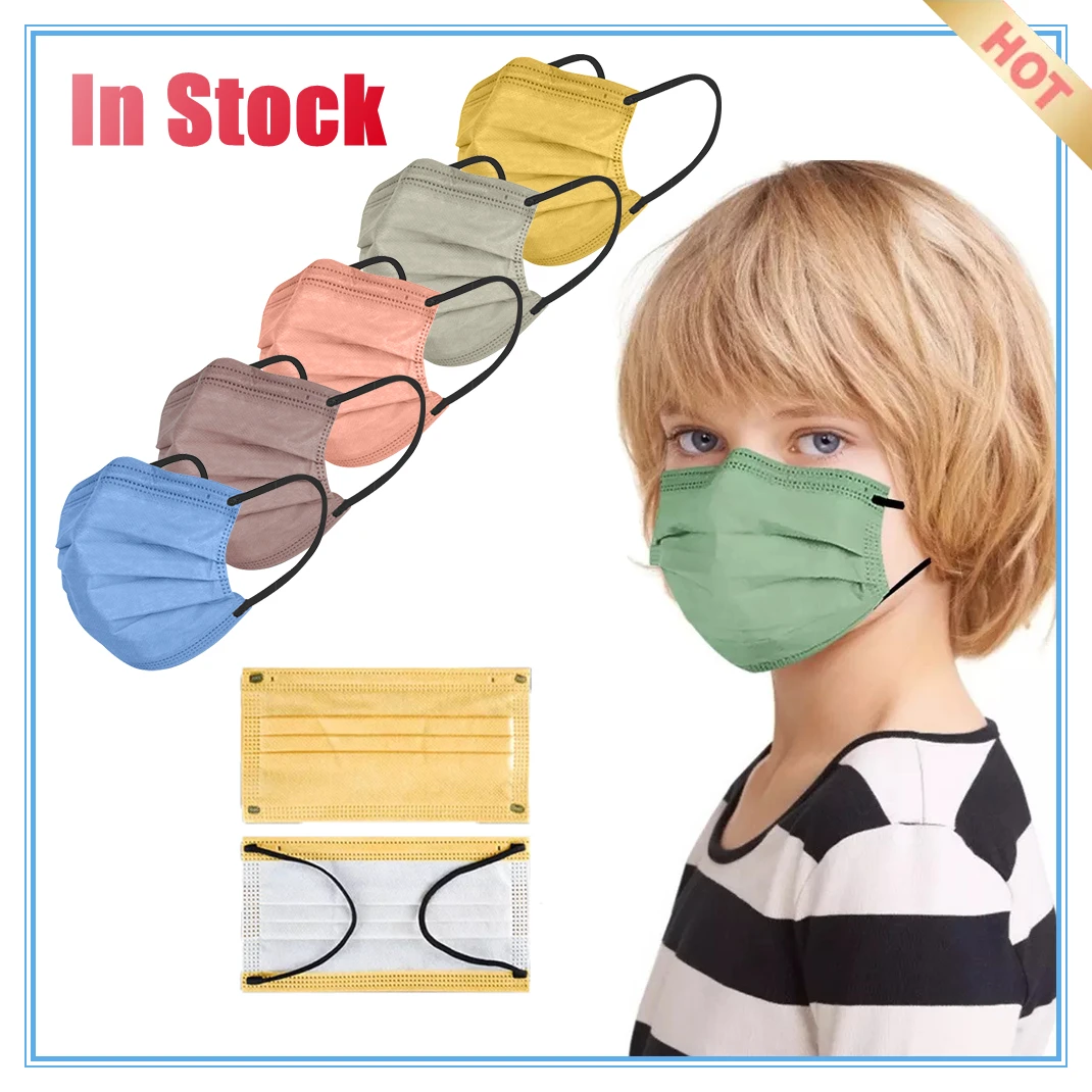 

Morandi Color Children Disposable Mask 4 ply Face Mask for Kids Mascherine Chirurgiche Bambini Anti-Dust Protective Mouth Masks