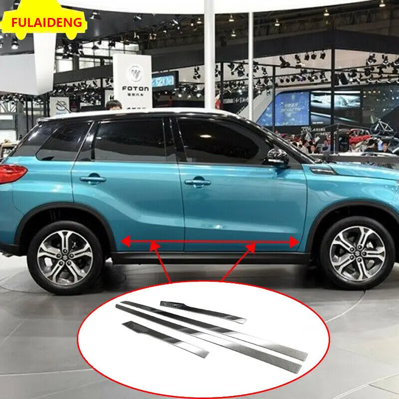 For Suzuki Vitara 2016-2019 Stainless Steel Body Side Door Moulding Cover Trim Car Accessories