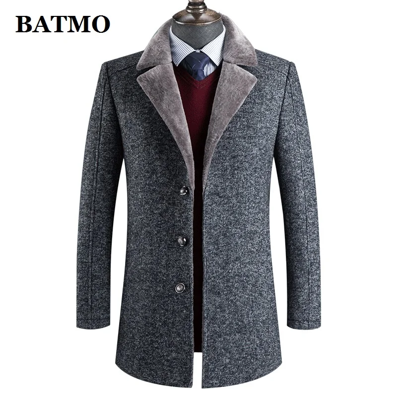 BATMO 2024 new arrival winter wool thicked trench coat men,men\'s casual jackets Overcoat 788