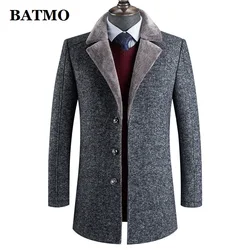 BATMO 2024 new arrival winter wool thicked trench coat men,men's casual jackets Overcoat 788