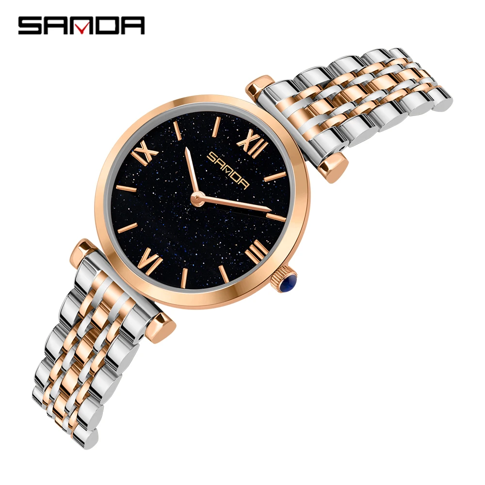 

Sanda Luxury Golden Top Brand Women Full Steel Watches Elegant Ladies Watch Gold Clock Wristwatches For Quartz Relogio Feminino