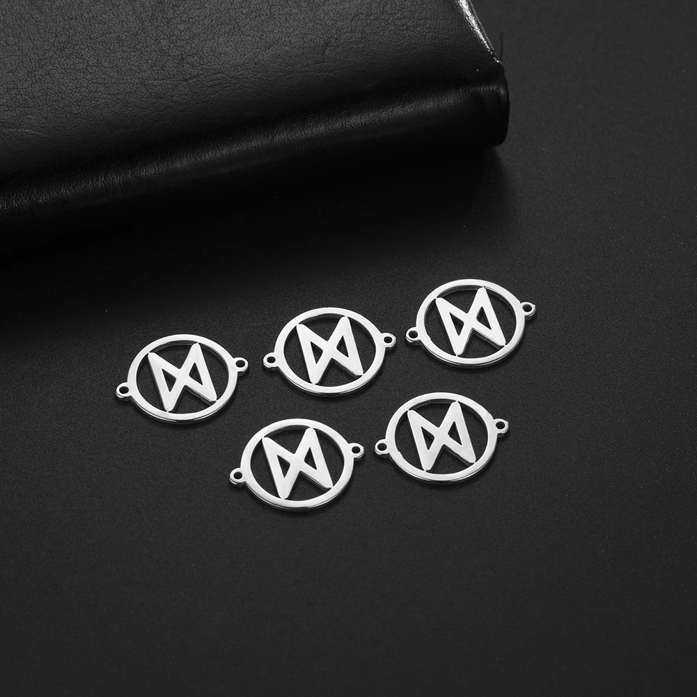 EUEAVAN 5pcs Stainless Steel DIY Charms for Jewelry Making Odin Runes Letter Pendant Necklace Bracelets Supplies Wholesale