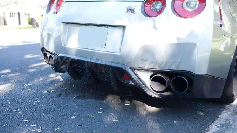 Car Accessories Fiber Glass FRP WA Style Diffuser Addon Fit For 2008-2010 R35 GTR Rear Bumper Diffuser Addon with Brake Light