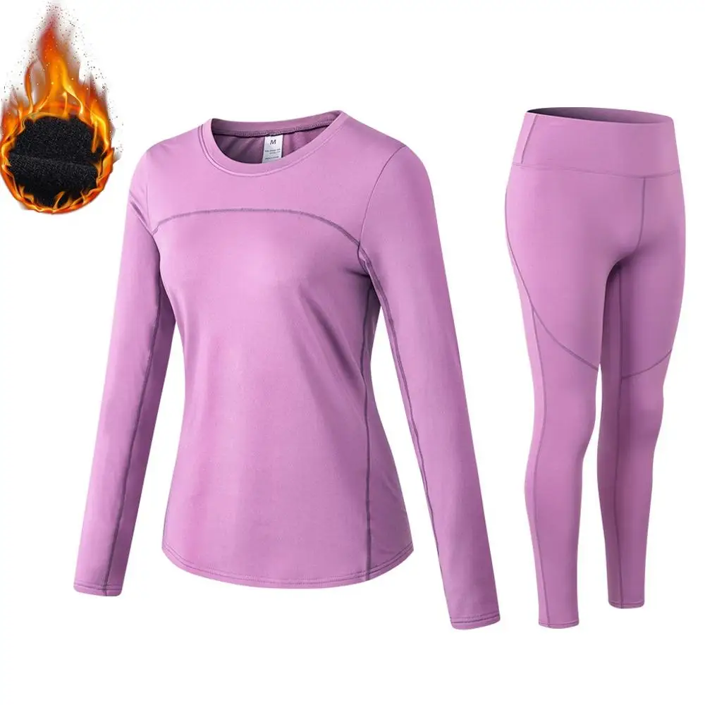 Thermal underwear For Women Long Johns Fleece Winter Elastic Sports Sets Underpants And Undershirts Tracksuit