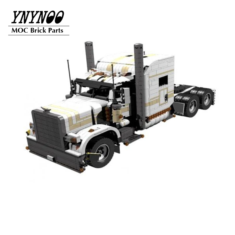 NEW Technical Peterbilt-389 with Ultra Sleeper Matched 1:17 Fuel Trailer for Semi Truck MOC Building Block Bricks DIY Toys Gifts