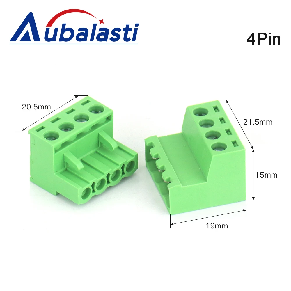 Aubalasti 플러그 가능한 터미널 블록 커넥터, 버팅 스타일 나사 터미널, 2EDGRK-5.08mm, 2 핀, 4 핀, 6 핀