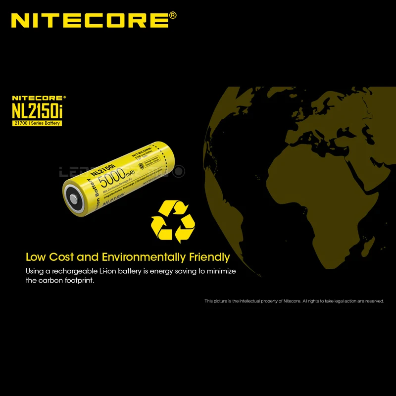 Max Continuous Discharge 8A NITECORE NL2150i 21700 Rechargeable Li-ion Battery 5000mAh