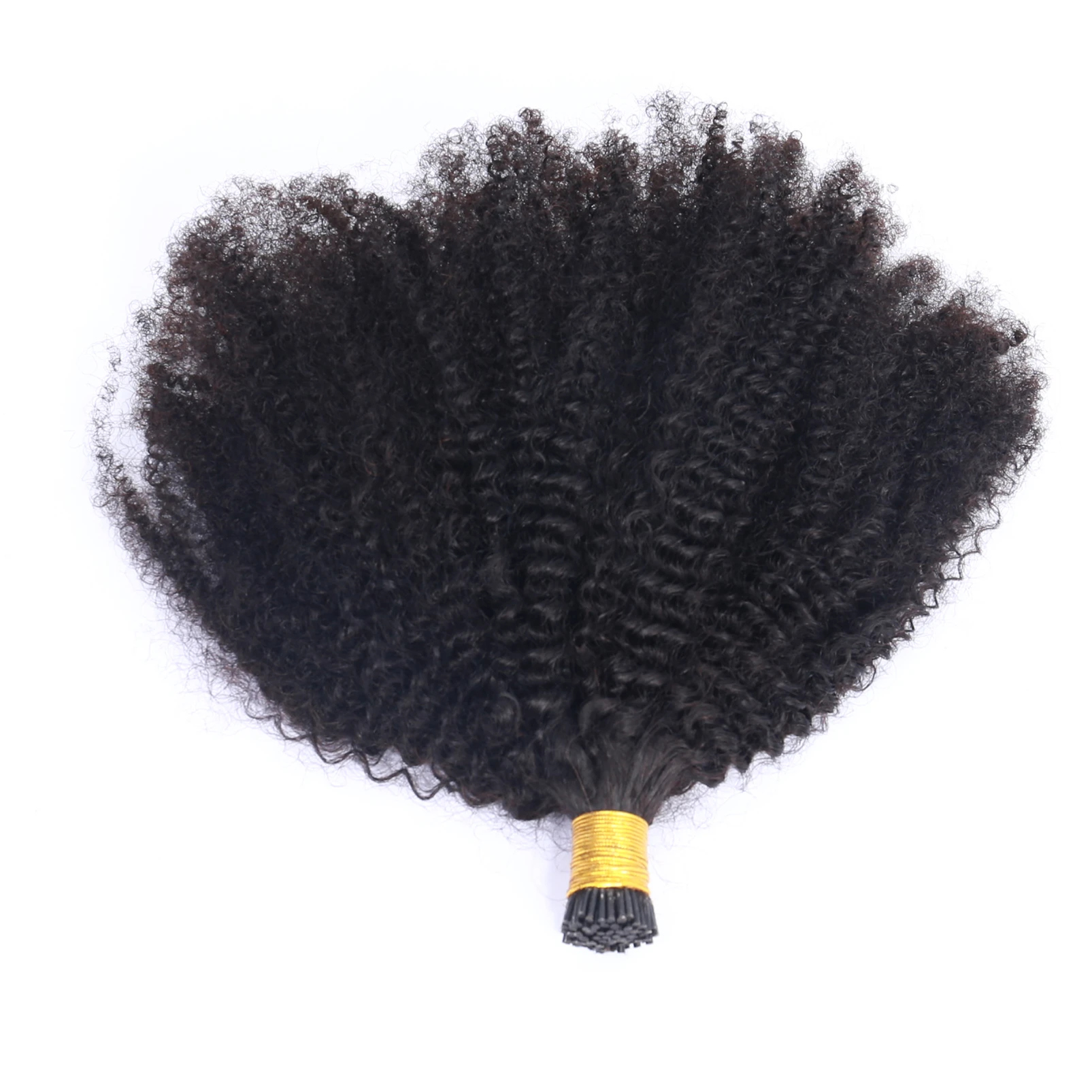 Brazilian Afro Kinky Curly I Tip Microlinks Human Hair Extensions For Black Women Virgin Hair Bulk Natural Black Color