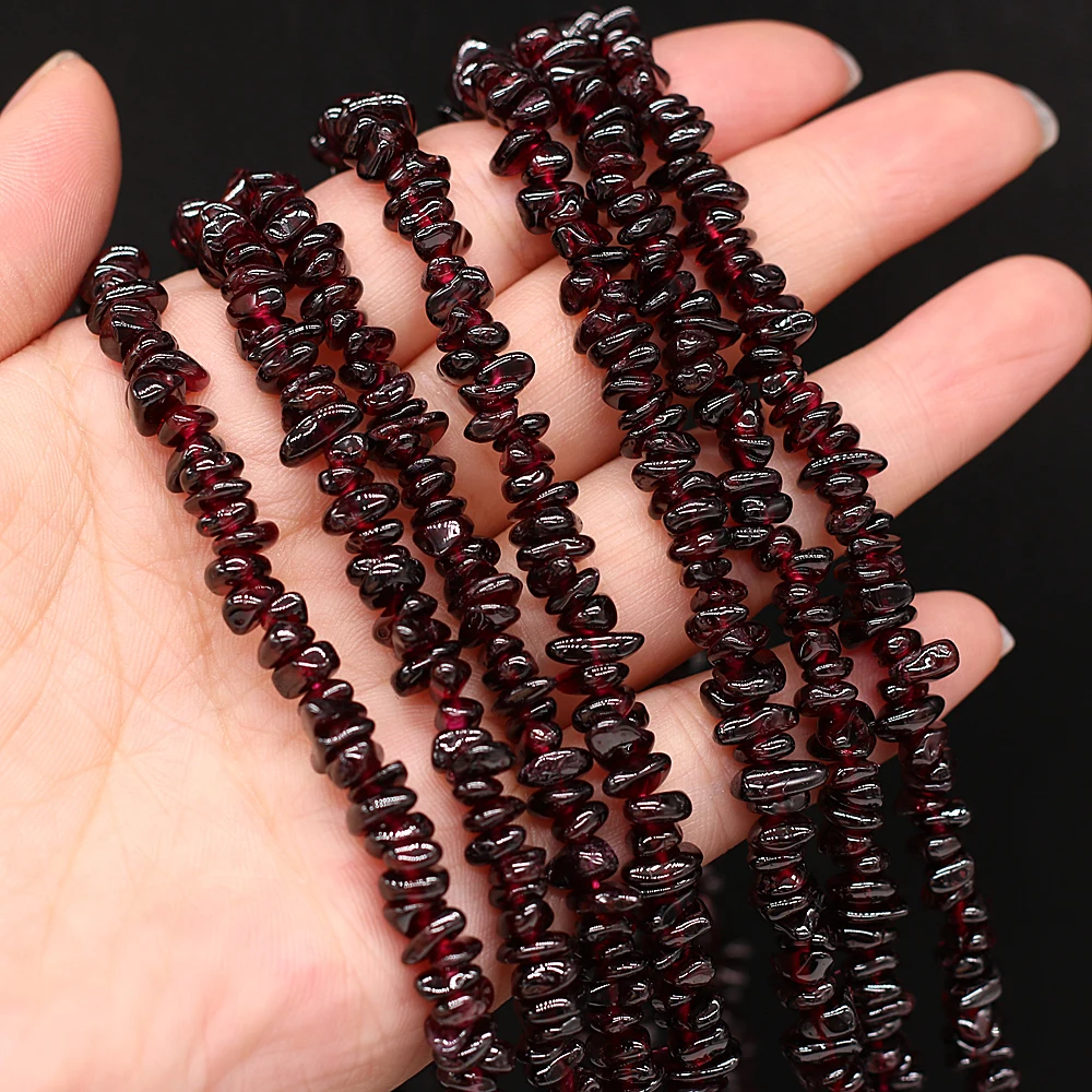 Natural Semi-precious Stone Unshaped Garnet 3x5-4x6mm For DIY Necklace Earrings Accessories Gift Length 40cm