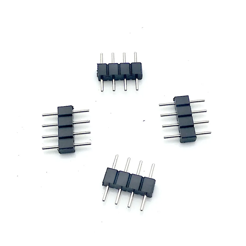 

100Pcs 4pin Needle 4pin RGB Connector Male Type Double 4pin for 3528 5050 RGB LED Strip Led accessories