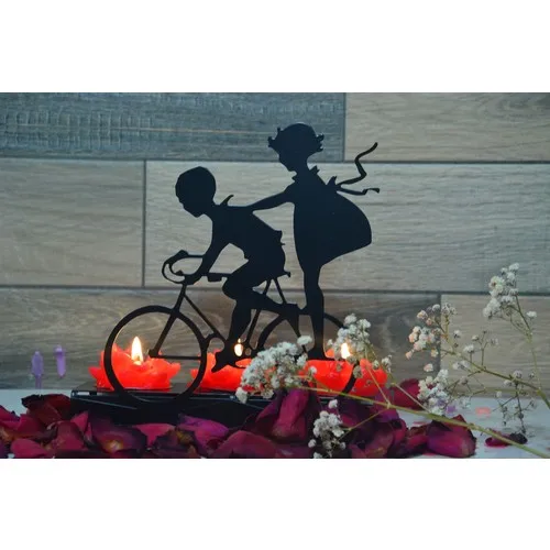 Pnr Decor Trıple Bıcycle Chıldren Metal Candle Holder Candlestick