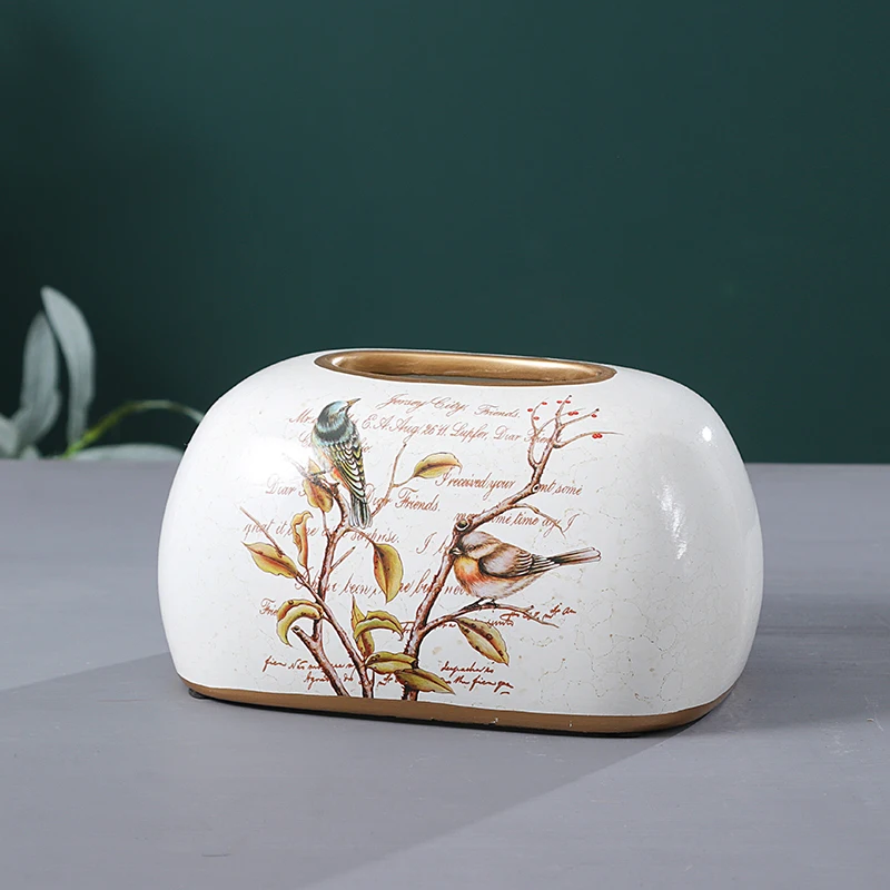 WHYOU-European Ceramic Tissue Boxes, Antique Canister, Noble Home Decoration Storage, Tissue Holder Box, Wedding Gift