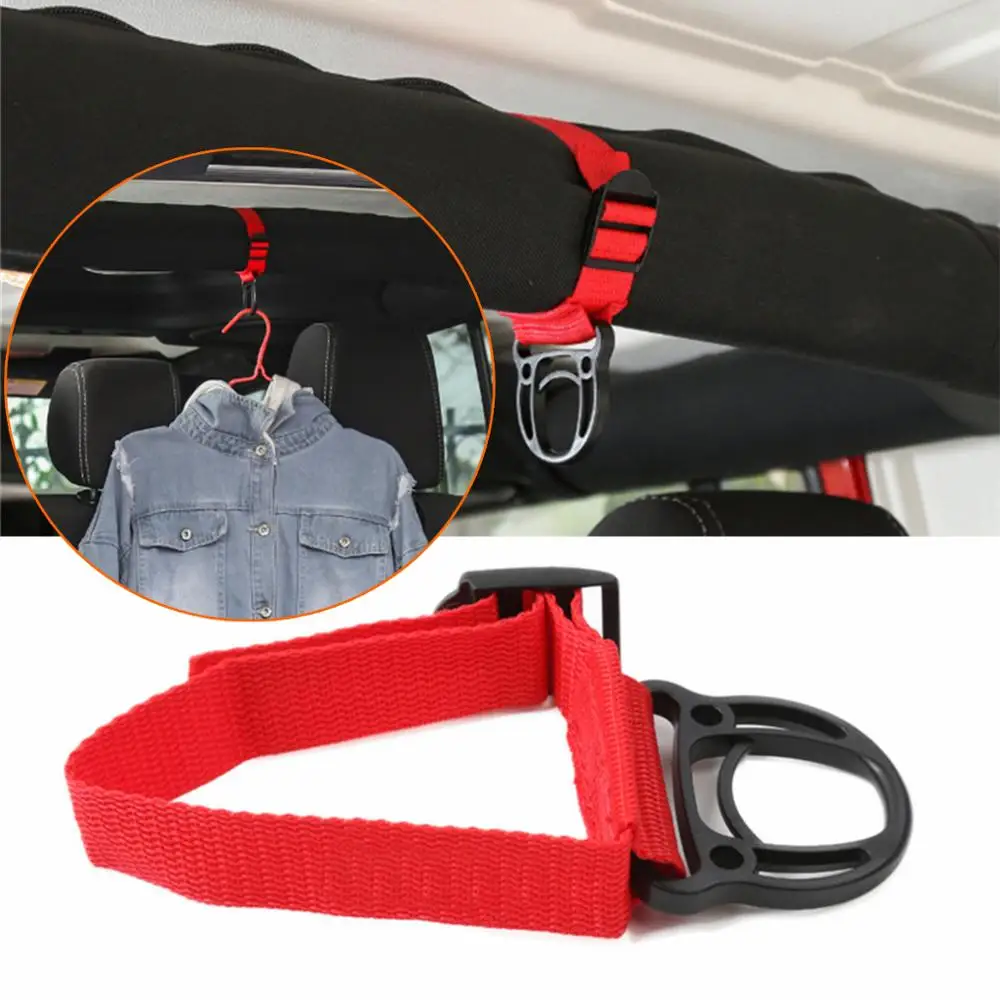 

Roll Bar Coat Hook Hanger Hanging for Jeep Wrangler JT JL JLU JK JKU TJ CJ YJ 1997-2023 Sports Sahara Rubicon Car Accessory Red