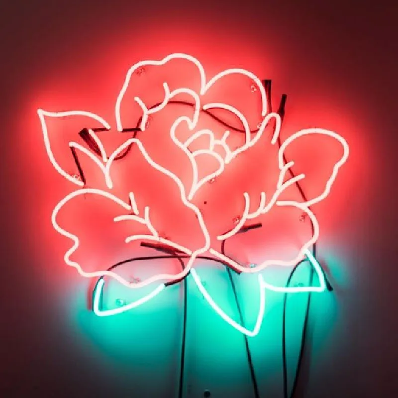 Neon Sign for beautiful rose Neon bulb Sign Decorate Flower bedroom LOVE Room wall Lamp Handcraft Glass Tubes Art lamps Dropship