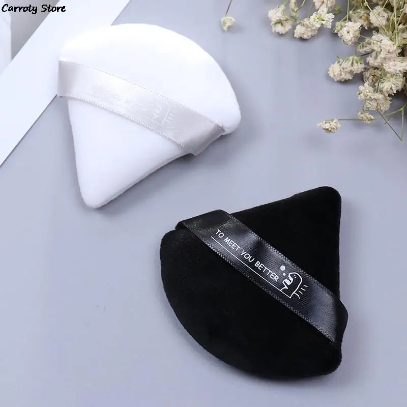 1pcs/2pcs Cosmetic Puff Triangle Velvet Foundation Cream  Mini MakeUp Sponge Puffs Make Up Tools