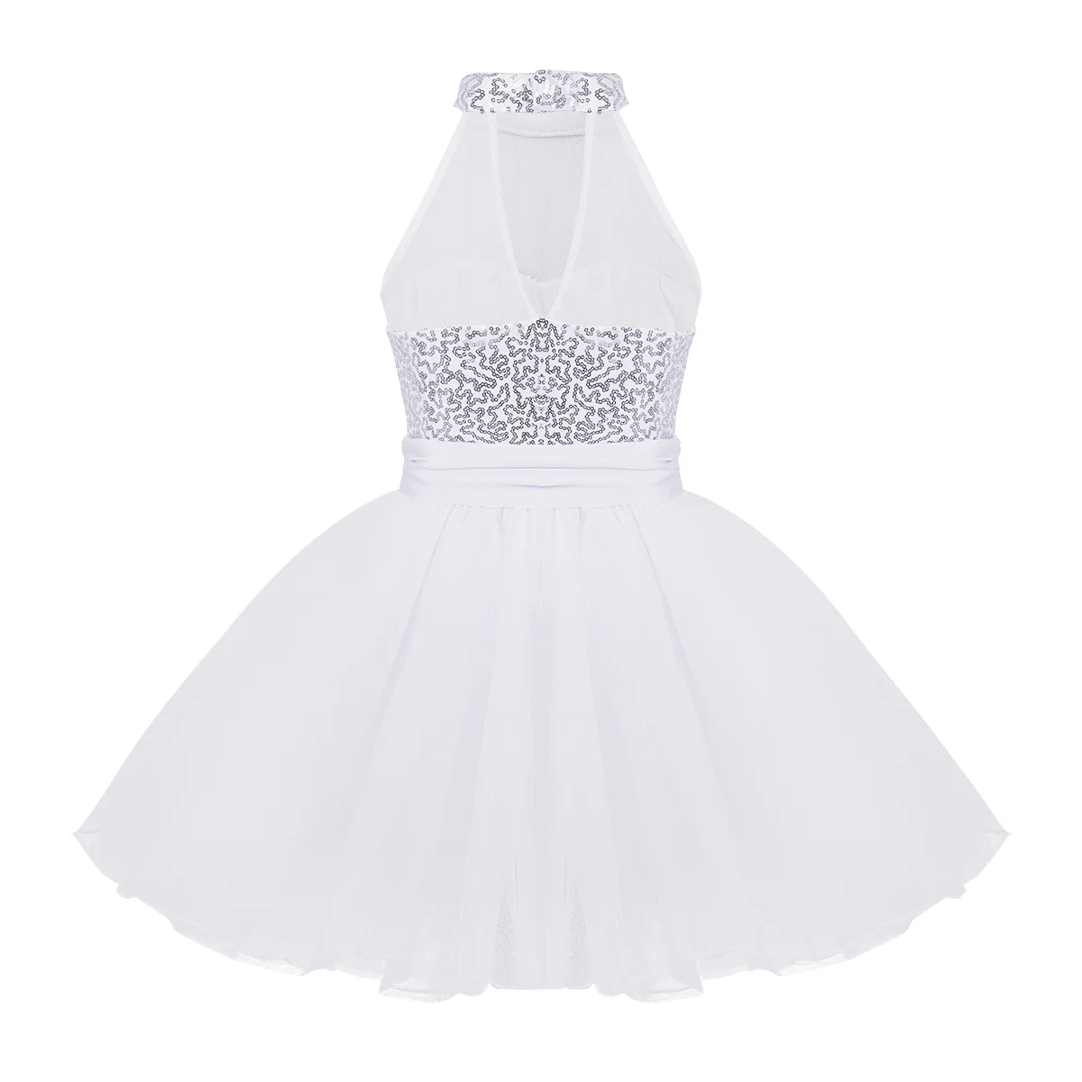 Sequins Ballet Tutu Dress Kids Teen Tulle Ballet Dance Gymnastics Leotard Dress Performance Dancewear Ballerina Princess Dress