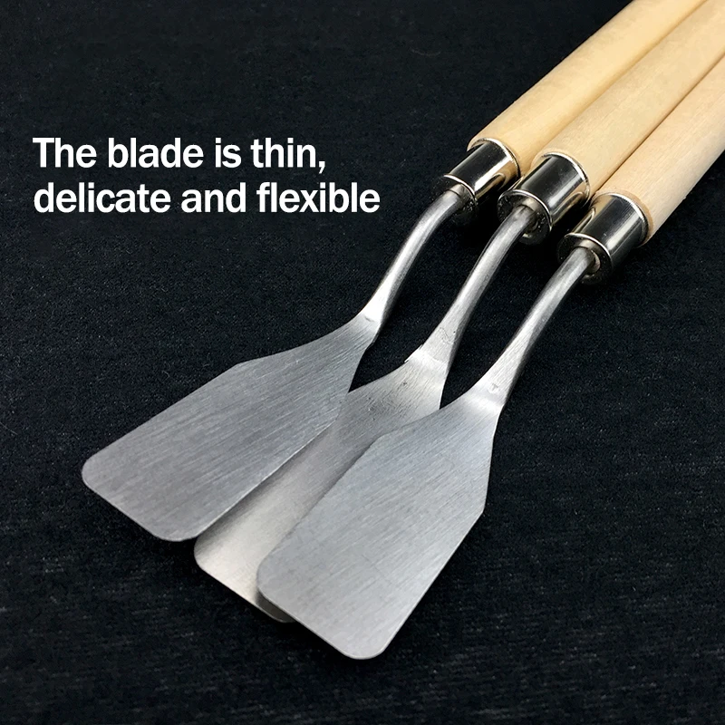 ログ油絵ナイフパレットナイフステンレス鋼パレットスクレーパー塗装ナイフ Blade アンチスリップ軽量スクレーパーツール