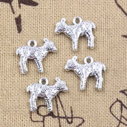 15pcs Charms Animal Sheep Mutton 14x16mm Antique Silver Color Pendants Making DIY Handmade Tibetan Finding Jewelry