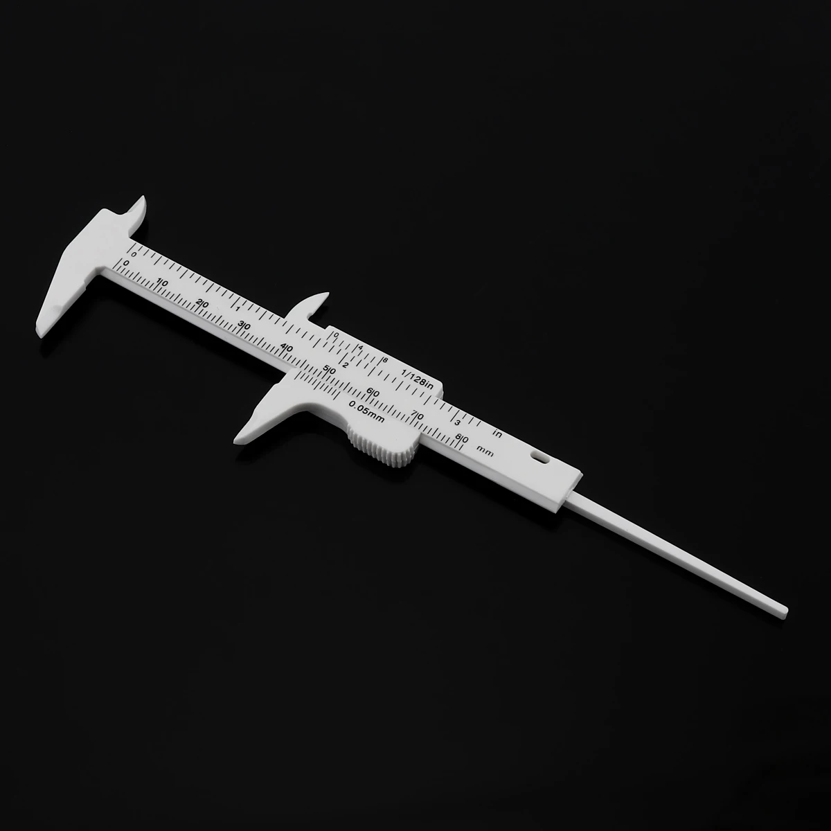 0-80mm Double Scale White Plastic Vernier Caliper with Orange Mini Measurement Tool for Students Antique Measurement