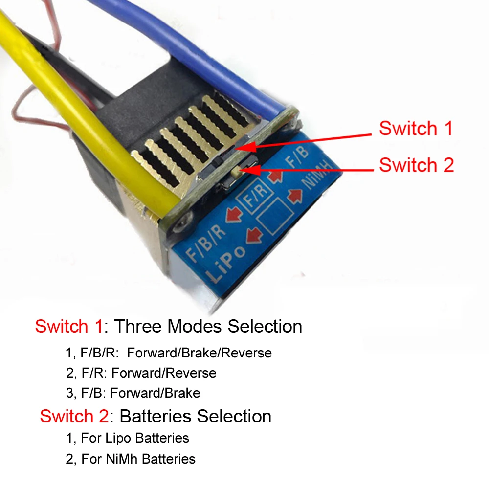 1PC 480A 80A regolatore di velocità ESC motore spazzola 540 550 775 motore ESC per RC Car RC Boat 1/10 RC Crawler SCX10 D90 Tamiya HSP