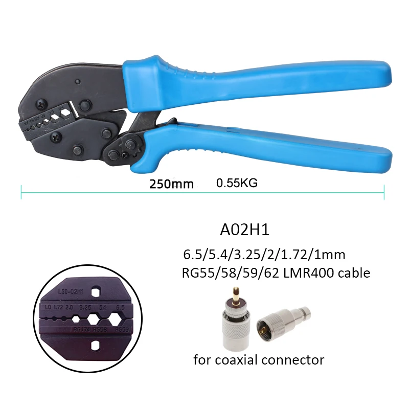 RG62 RG58 RG6 RG59 coaxial cable crimping tool crimp BNC SMA connectors high quality AP crimper