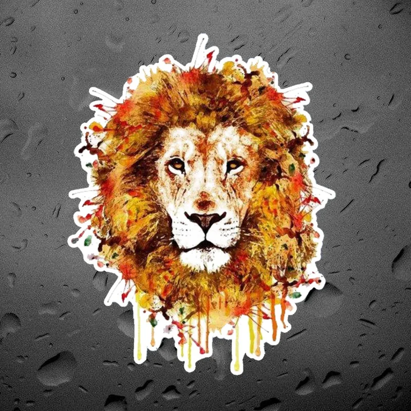 KCS051 13x16.5cm colorful lion head car sticker PVC coloful Decals Motorcycle Accessories sticker