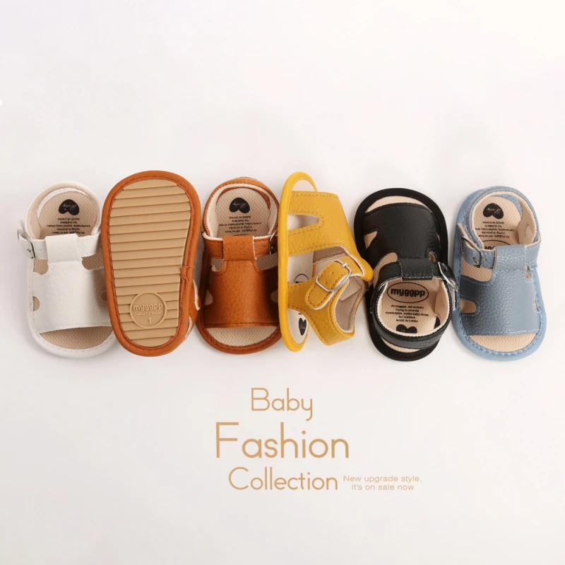 

Cute Summer 1 Year Baby Sandals PU Breathable Soft Soled Sandals For Toddlers 0-18M New Style