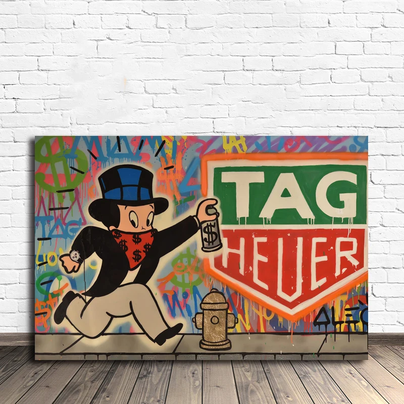 

CEO Tag Heuer Poster American Artis Alec Monopolyingly Paintings On Canvas Modern Art Decorative Wall Pictures Home Decoration